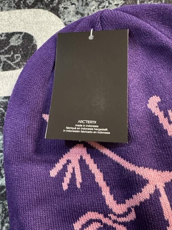 New Arc\'teryx Bird Head Toque Beanie - Purple/Pink Orca - Merino Wool Winter Hat main image 3